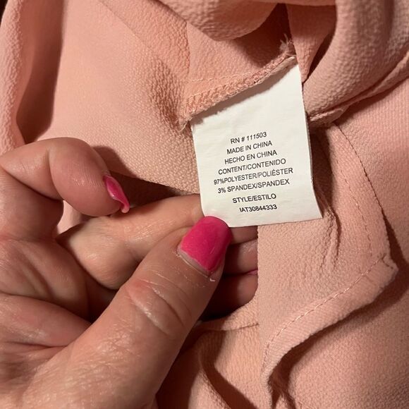 Lilly White XL Pink Gold Top Button Top Dressy - Picture 10 of 10